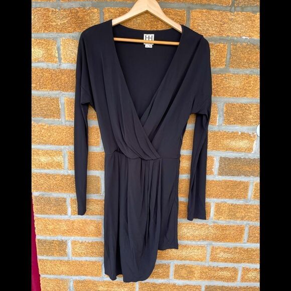 Haute hippie  black wrap dress medium - Picture 1 of 9